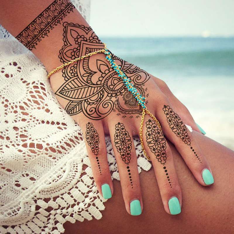 Bohemian henna temporary tattoo